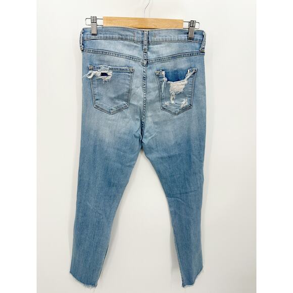 Flying Monkey Light Wash Blue Cotton Blend Denim Skinny Jeans Women's Size 29 - Picture 2 of 9